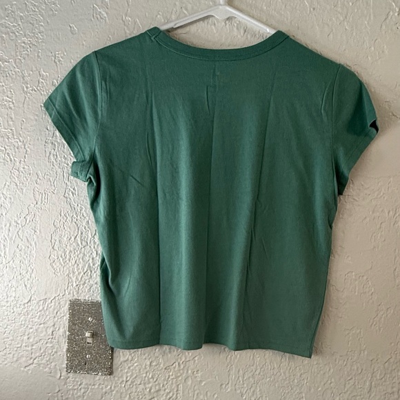 New NWT Hollister Mountain Lodge Graphic Crop Tee - Sage Green - Size Small - Picture 6 of 8